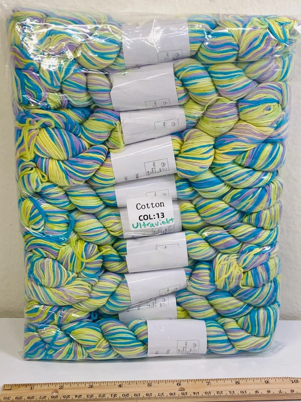 10 NEW (~500g total, ~50g ea.) 100% Cotton Variegated Hanks in Ultraviolet